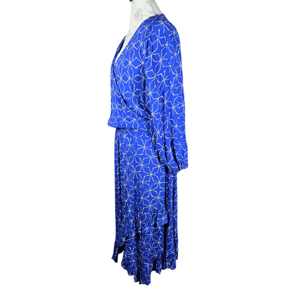 Anthropologie Dress Women Large Aleah Stars Plenty Tracy Reese Faux Wrap Ruffles - Picture 6 of 10